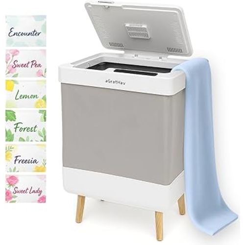 Towel Warmer for Bathroom, Foldable Towel Warmer Bucket, Blanket Warmer, Extra-Large 35L Fast Heating, Heating & Drying Modes & Timer, ETL Certification, 6 Free Fragrance Discs, White