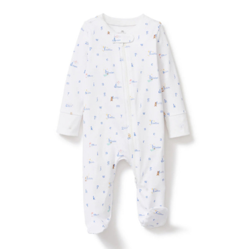 Baby's Pima Romper in Letters and Lullabies