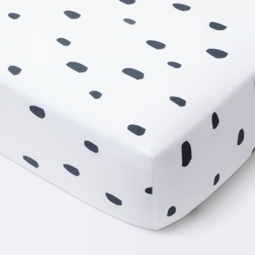 Dash Marks Crib Fitted Sheet - Cloud Island™ White/Gray