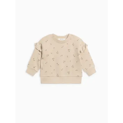 Abbey Fleece Ruffle Sleeve Pullover Sweatshirt