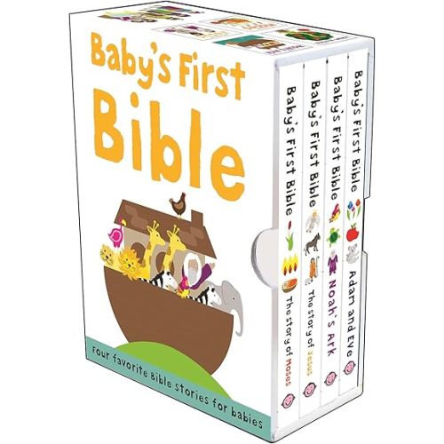 Baby's First Bible Boxed Set: The Story of Moses, The Story of Jesus, Noah's Ark, and Adam and Eve (Bible Stories) Hardcover – February 28, 2012
