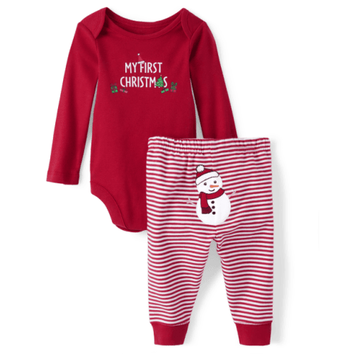 Baby First Christmas 2-Piece Playwear Set - Red