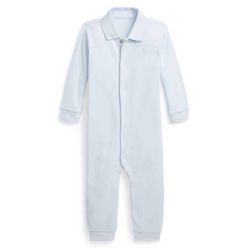 Snap Front Cotton Polo Romper