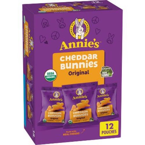 Annie's Organic Cheddar Bunnies Baked Snack Crackers - 12oz/12pk