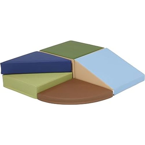 ECR4Kids SoftZone Junior Tiny Twisting Climber, Beginner Playset, Earthtone, 5-Piece