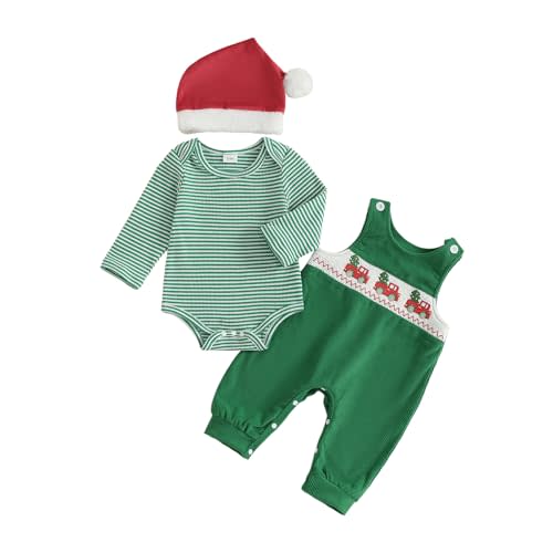 Baby Boy Halloween Outfit Newborn Stripe Romper+Pumpkin Boo Overalls Pants+Hat Infant Boys First Halloween Outfit