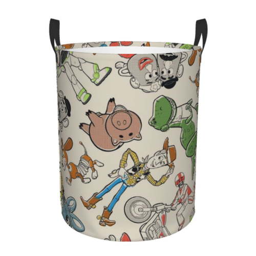 Circular Hamper with Handles, Toy Story Laundry Basket Dirty Clothes Storage Basket For Home Bathroom Medium