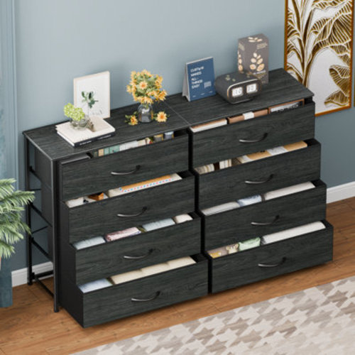 Ebern Designs 8-Drawer Fabric Dresser with Wood Top, Storage Chest & Reviews | Wayfair