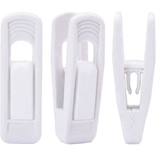 Trgowaul Velvet Hangers Clips, Pants Hangers Velvet Clips, Strong Finger Clips Perfect for Thin Velvet Hangers (20pc, White)