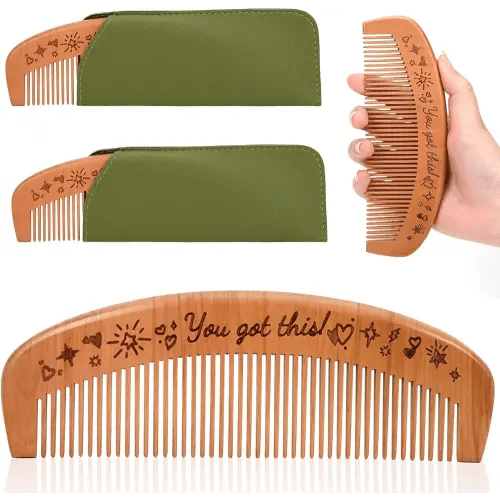 FEBSNOW Birthing Combs for Labor Pain Relief - 2 Pieces Natural Wooden Comb for Pregnant Women's Delivery Gifts, Christmas Gifts