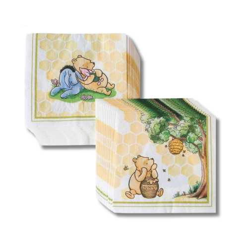 Honey Bear Napkins for Birthdays and Baby Showers | Winnie-the-Pooh Napkins | A Little Honey | 2 Sided Design, 30 Napkins per set