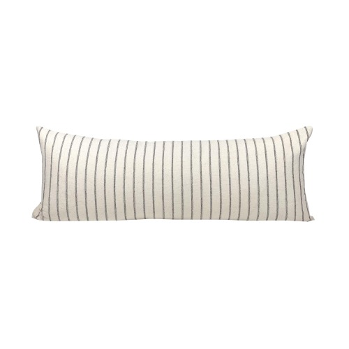 HEATH | Long Lumbar Cream and Black Stripe Pillow Cover, Hmong Pillow, Farmhouse Pillow, Lumbar Pillow, Neutral Stripe, Black Stripe