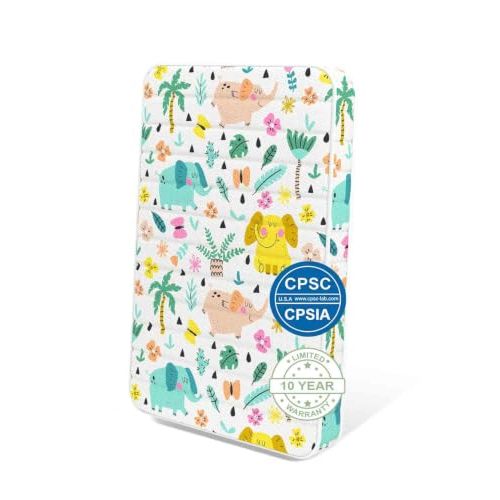 3"x38"x26" Portable Crib Mattress | No Gaps, Edge Reinforcement, High Density Foam, Odorless and Steady, Elephant