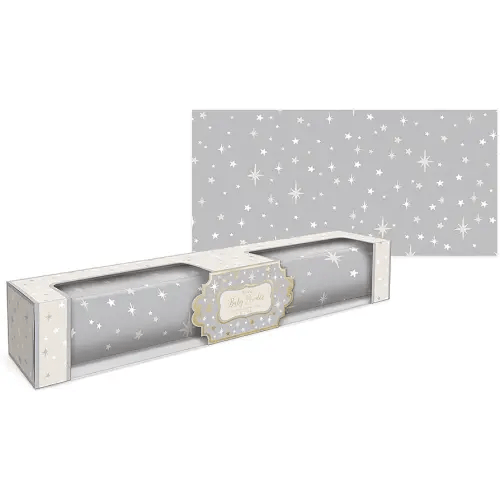 Lady Jayne Dove Gray With Stars Baby Powder Scented Drawer Liners -- 6 Sheets
