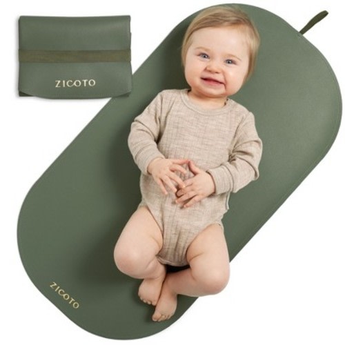 ZICOTO Vegan Leather Baby Changing Mat – Soft, Wipeable, Lightweight & Foldable for Travel or Home