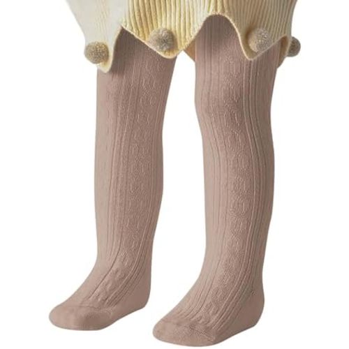 Zando Soft Cable Knit Toddler Tights - Seamless Cotton Leggings for Newborn Infant Baby Girl Stockings for Easter Outfit