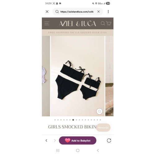 Girls Smocked Bikini Set