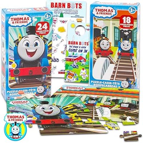 Thomas The Train Puzzles for Kids, Toddlers - Bundle with 2 Thomas and Friends Puzzles Plus Stickers, More | Thomas The Train Toys for Boys