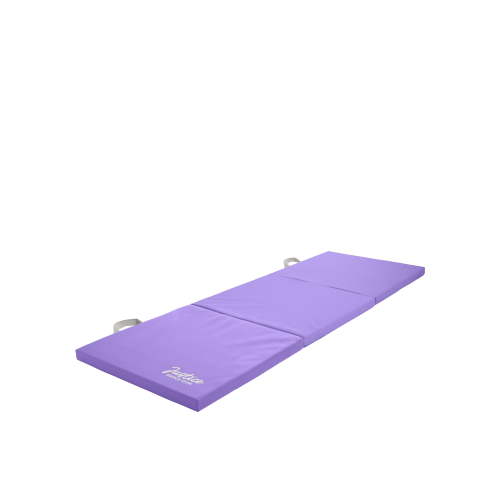 Justice 6' Three Folding Gymnastics Mat with Carry Handles, Lavender, 1.5-inch Thickness