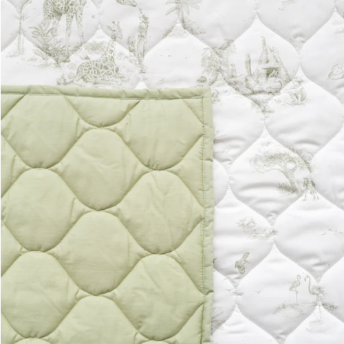 Safari Toile Quilted Playmat - Organic Quilted Baby Playmat – The Gilded Bird US