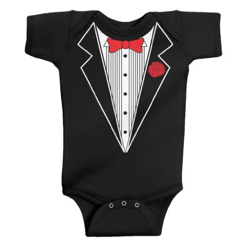 Threadrock Unisex Baby Tuxedo Bodysuit
