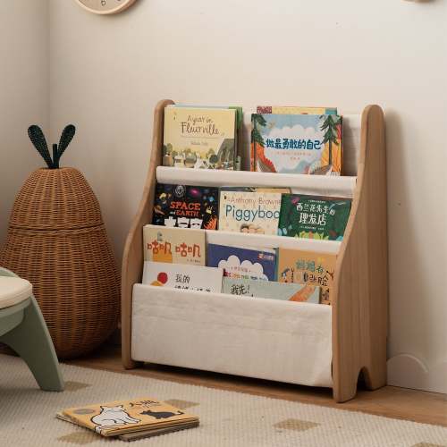 Scandinavian Poplar Wood Kids Bookshelf 4 Layers LUNA – Loft Home US