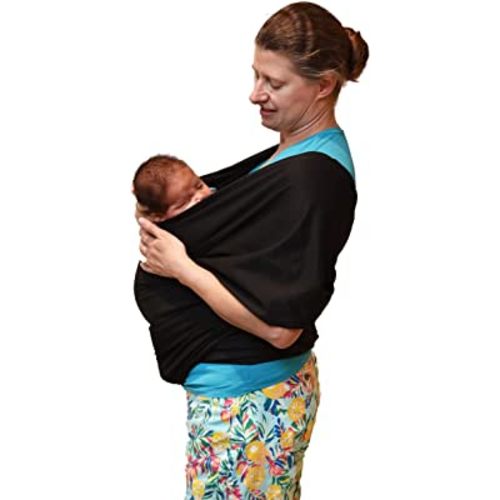 Baby Wrap Carrier Soft, Stretchy, Cotton Baby Wrap, Baby Sling, Nursing Cover Up for use with Newborn-Toddler: Evenly distributes Weight for More Comfortable Carrying (Black)