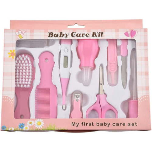 Tutuviw Baby Healthcare and Grooming Kit, 10 in 1 Baby Set Health Care Set for Baby Boys Girls Kids(Pink)