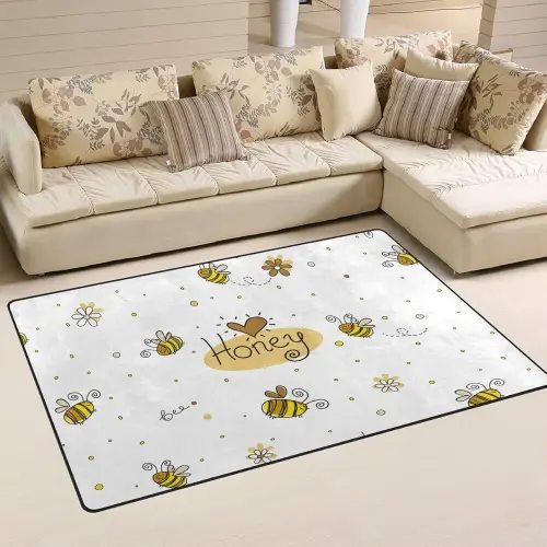 ALAZA Children Door Mat,Cute Honey Bees Floor Mat Non-Slip Doormat for Living Dining Dorm Room Bedroom Decor 31x20 Inch