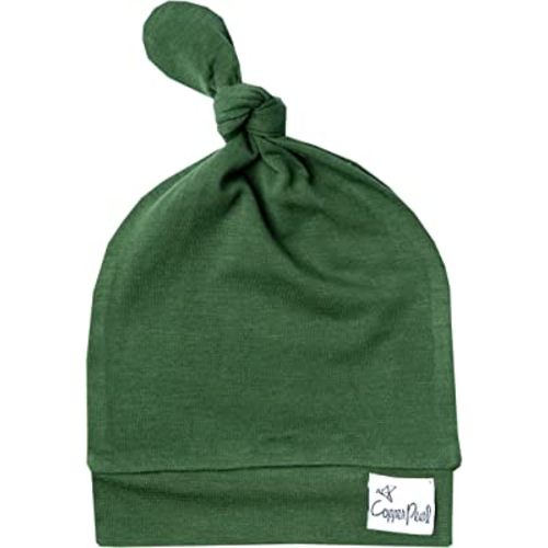 Copper Pearl Baby Beanie Hat Top Knot Stretchy Soft Alder