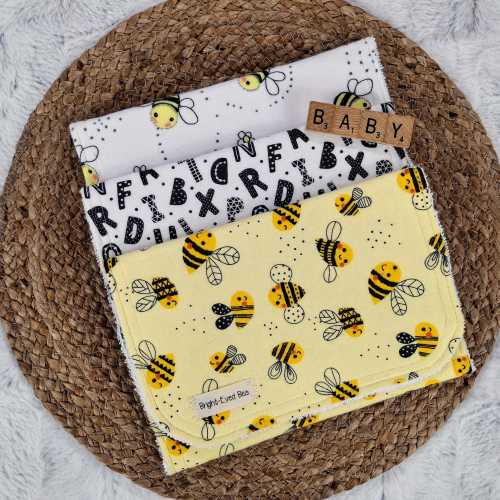 Bumble Bee Burp Cloth, Soft Flannel & Terry Absorbent Cloth