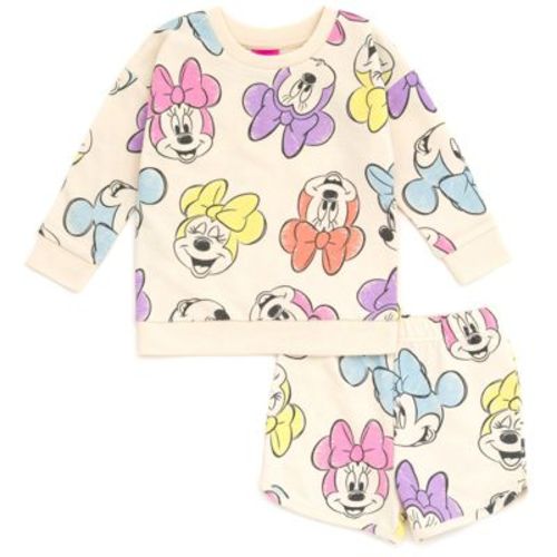 Disney Minnie Mouse Infant Baby Girls French Terry Sweatshirt and Shorts Multicolor 12 Months