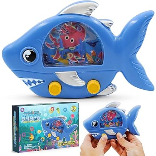 YoYa Toys Aqua Rings Shark Handheld Game for Kids - Retro & Nostalgic Car Activity - Portable Travel Game - Great Shark Gift & Party Favors