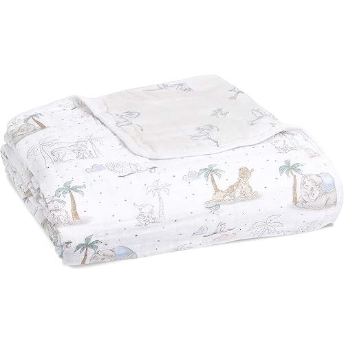 aden + anais Essentials Dream Blanket,100% Cotton Muslin Baby Blanket Crib Bedding for Newborn Baby and Toddler, Nursery Blanket for Boys and Girls, Baby Registry and Shower Gift - My Darling Dumbo