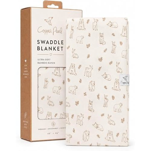 Copper Pearl Swaddle Blankets for Newborns | Soft Stretchy Receiving Blankets for Boys and Girls | Large 46 x 46 Inch Baby Blankets | Lightweight and Breathable Swaddles | Dylan