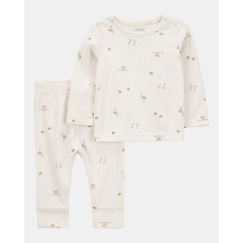 Baby 2-Piece Bird Print Long-Sleeve Tee & Pant Set