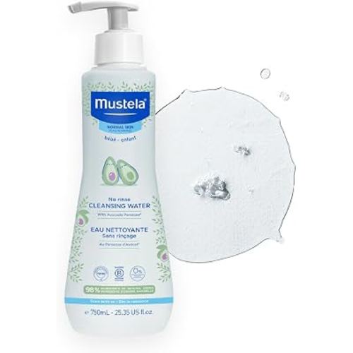 Mustela No-Rinse Micellar Cleansing Water for Babies - Made with Natural Avocado Perseose & Aloe Vera - Safely Cleans Baby's Face, Hands & Diaper Area - 1 or 2-Pack - Various Sizes