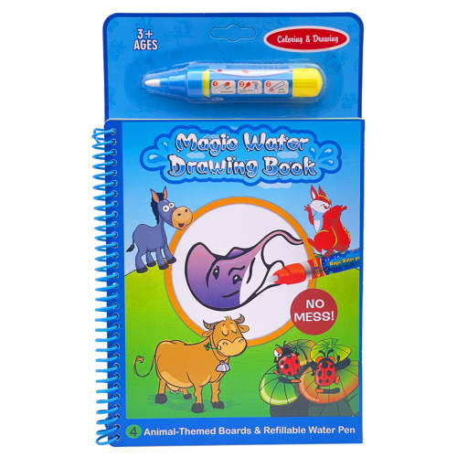 Animals Themed Water Drawing Book with Refillable Water Pen