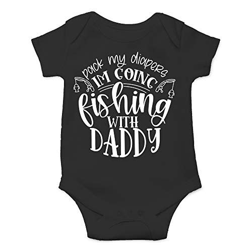 CBTwear Pack My Diapers Going Fishing With Daddy - Baby Clothes - Funny Newborn Bodysuit Outfits for Boys and Girls