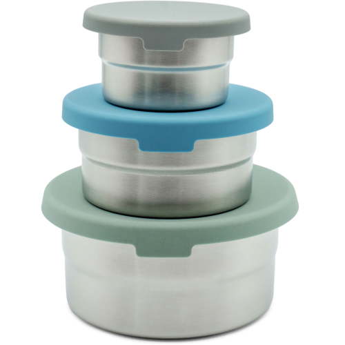 WeeSprout Stainless Steel Food Storage Containers, Leakproof Silicone Lids, BPA-Free - Set of 3