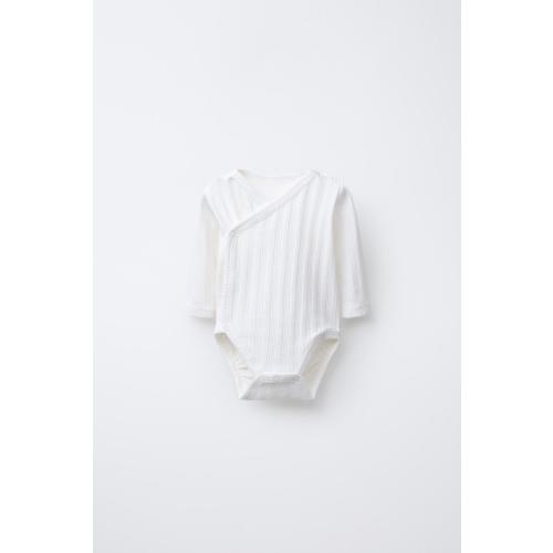 0-6 MONTHS/ THREE-PACK OF LONG SLEEVE KIMONO COLLAR BODYSUITS - Multicolored | ZARA United States