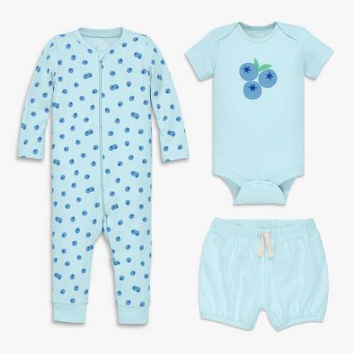 Baby organic blueberry playsuit bundle | Primary.com