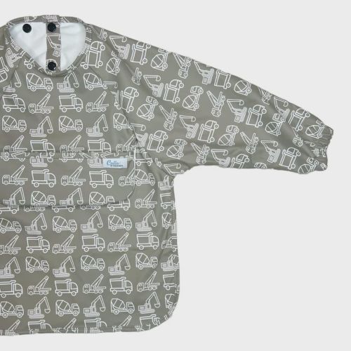 Long Sleeve Smock Bib | Construction Grey Pine