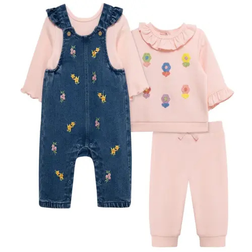 Little Me Baby 4-piece Coverall Set - Pink