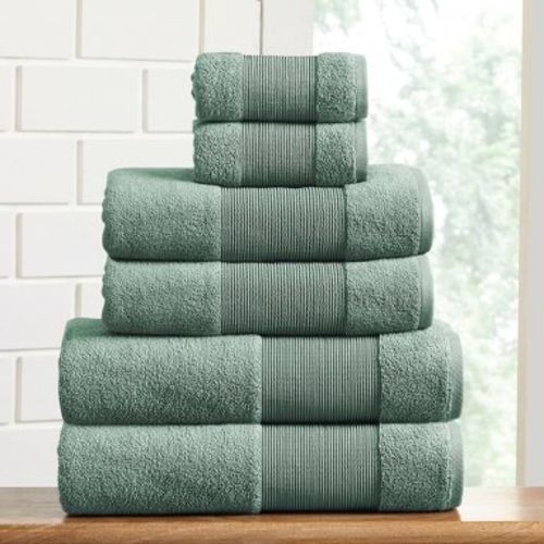 Modern Threads AirCloud 100% Cotton 6-Piece Towel Set, Eucalyptus