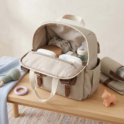 Convertible Diaper Backpack with Changing Mat and Bottle Holder