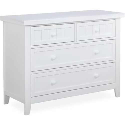 Dream On Me Wade 4 Drawer Double Dresser for Nursery, White