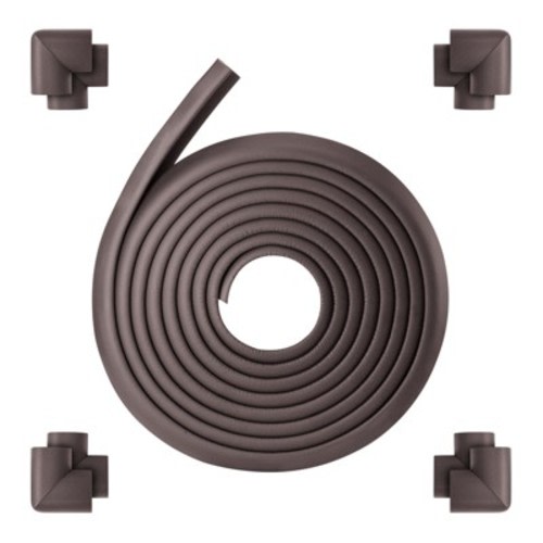VEVOR Baby Proofing Edge Corner Protector, 18 ft Edge Cushion, 8 Corner Pads, Soft NBR Foam, 3M Adhesive, Child Proof Table Safety Bumper Guards,Brown