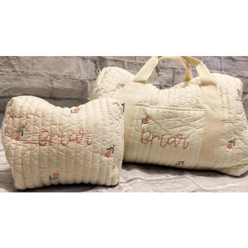 Custom Hand Embroidered Baby/Toddler Travel Bag &/or Diaper Caddy Bag -Perfect for vacation, trips to Grandma’s, or even as a hospital bag!