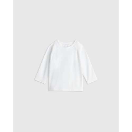 Long Sleeve Raglan Rash Guard - Baby in White